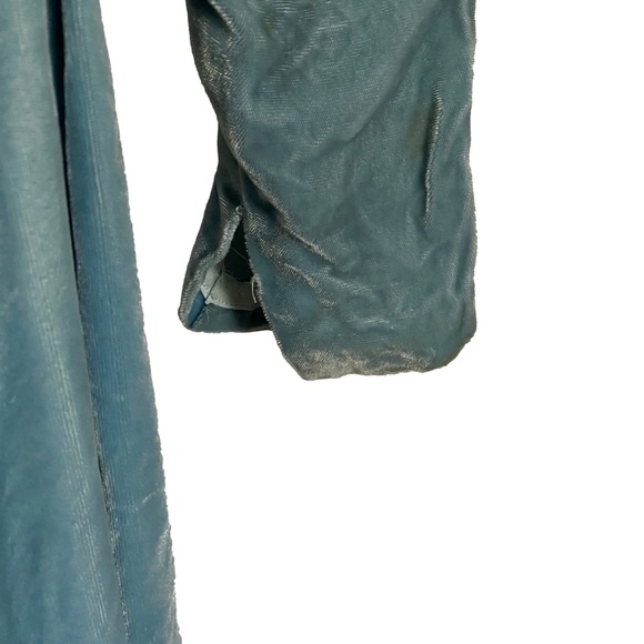 VINTAGE 1950s Light Blue Crushed Velvet Circle Skirt Dress Mrs. Maisel XS/S - Picture 8 of 15